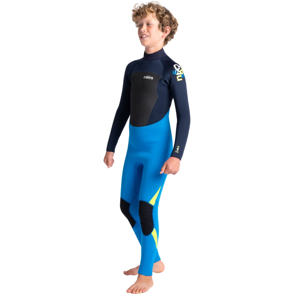 2026 C-Skins Enfants Legend 4/3mm Back Zip Combinaison Néoprène C-LE43JBZ - Cyan / Slate / Multi
